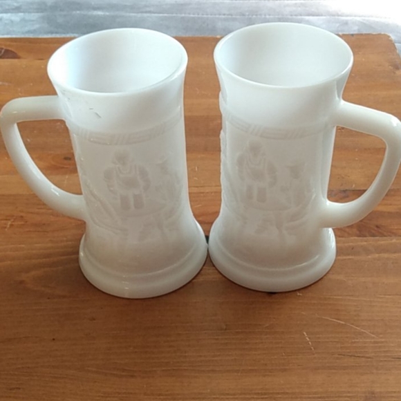 Federal Dining Vintage Federal Milk Glass Beer Mugs Poshmark
